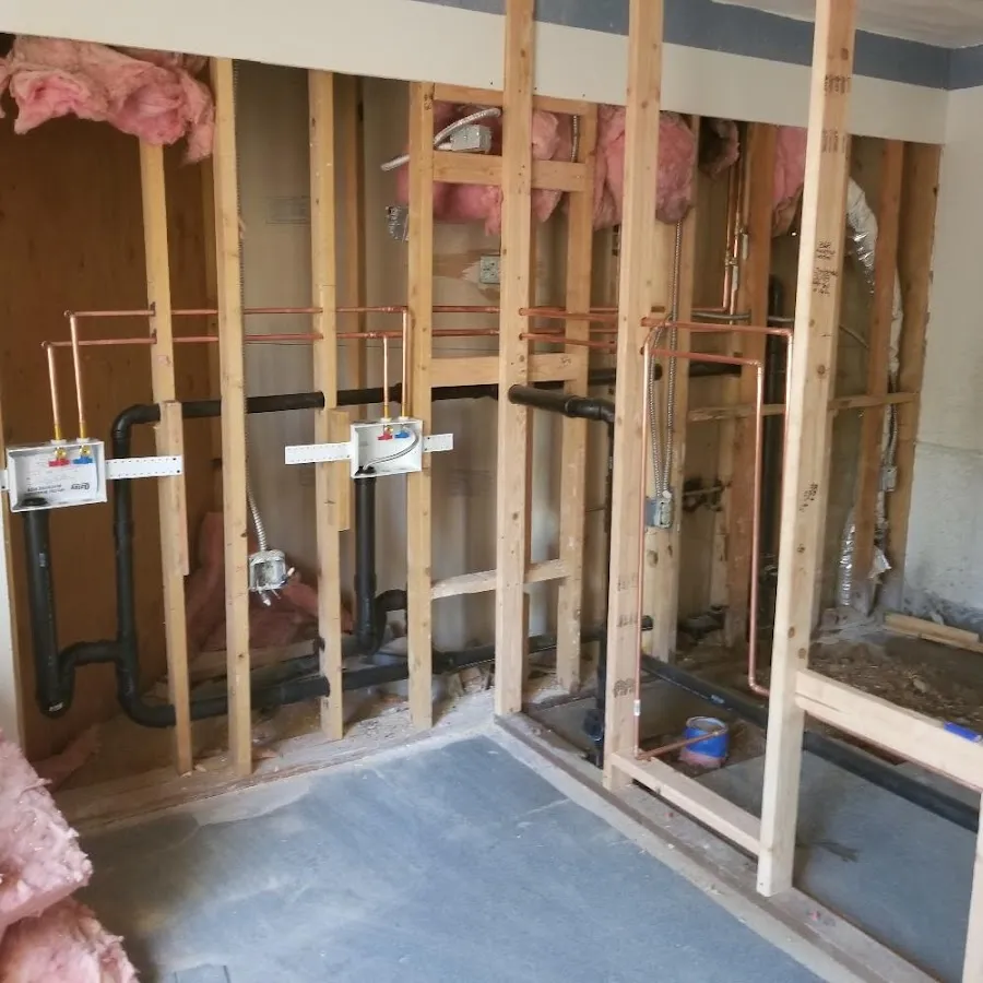 Copper pipe rough-in and plumbing installation in Delmar